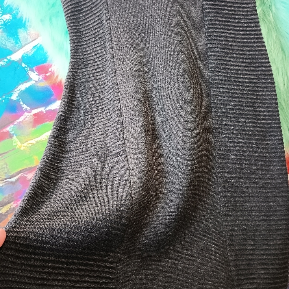 Calvin Klein Black Sleeveless Ribbed Cowl Neck Knit Sweater Dress Size M - Picture 3 of 10